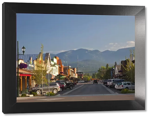 Central Avenue in downtown Whitefish, Montana, USA