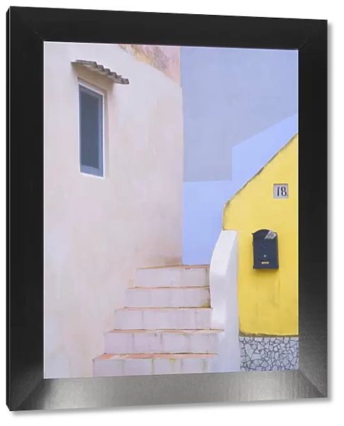 Europe, Italy, Procida. Exterior of house and stairway