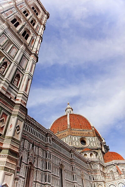 Duomo Basilica Cathedral Church Giottos Bell Tower Florence Italy Resubmit--In