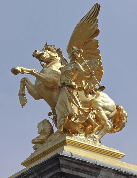 Pegasus statue at the Pont Alexander III bridge, Paris, France