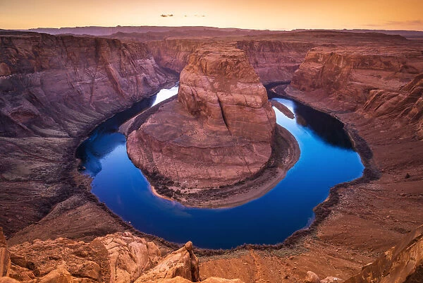 Sunset over Horseshoe Bend and the Colorado River, Glen Canyon National Recreation Area
