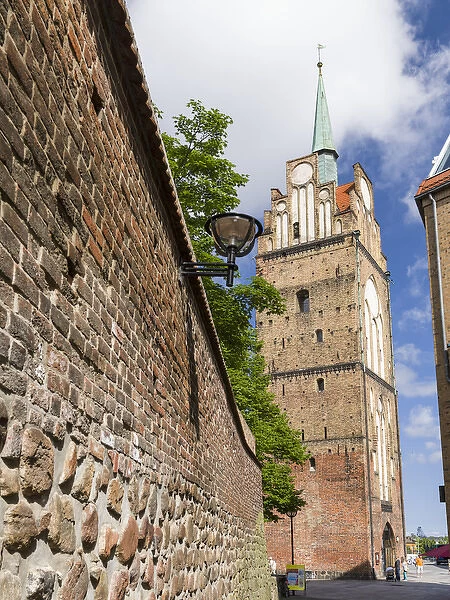 Town Gate Kroepeliner Tor. The hanseatic city of Rostock at the coast of the german baltic sea