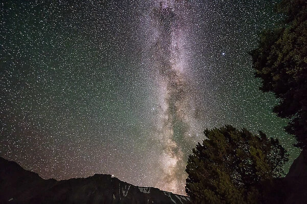 USA, Wyoming. Milky Way photograph of Absaroka Mountains near Cody