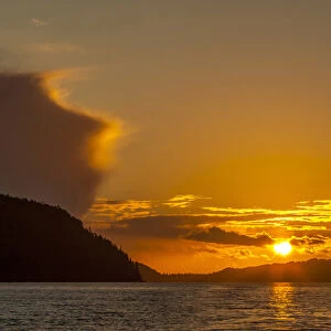 Canada, British Columbia. Inside Passage sunset