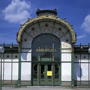 Europe, Austria, Vienna. Karlsplatz U Bahn Station, designed by Otto Wagner