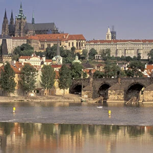 Europe, Czech Republic, Cent. Bohemia, Prague (Praha) St. Nicholas Church, Charles Bridge