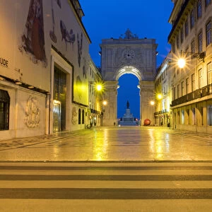 Portugal, Lisbon. Arco da Rua Augusta is a huge stone archway (built between 1755-1873)