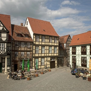 QUEDLINBURG18191-2012-BARTRUFF. CR2 - Typical Quedlinburg, Germany Old Town Square