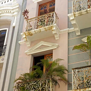 USA, Puerto Rico, San Juan. Facades of Old San Juan architecture of Puerto Rico