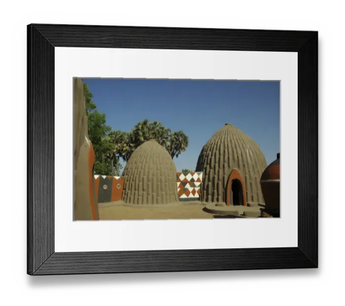Framed Print : CAMEROON, Pouss. Traditional obus shaped houses in northern cameroon, in the village Framed Print : CAMEROON, Pouss. Traditional obus shaped houses in northern cameroon, in the village