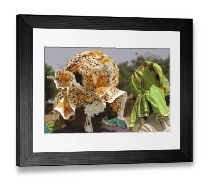 Framed Print : CAMEROON, Gayak. African girls, their heads covered with colourful scarves Framed Print : CAMEROON, Gayak. African girls, their heads covered with colourful scarves