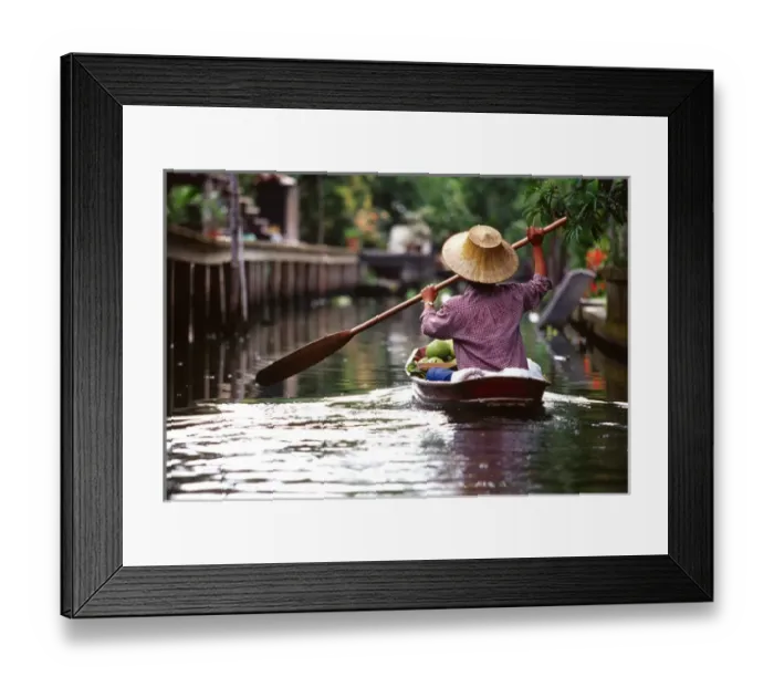 Framed Print : Asia, Thailand, Damnoen Saduak, floating market Framed Print : Asia, Thailand, Damnoen Saduak, floating market