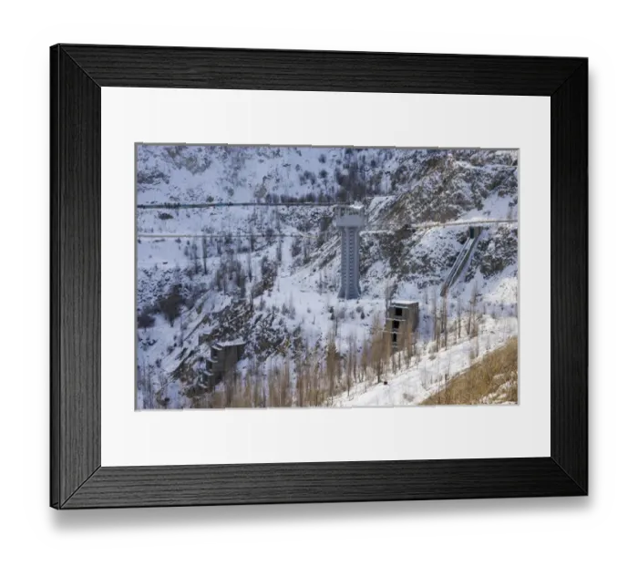 Framed Print : Snowy mountains near Medeo skating rink, Kazakhstan Framed Print : Snowy mountains near Medeo skating rink, Kazakhstan