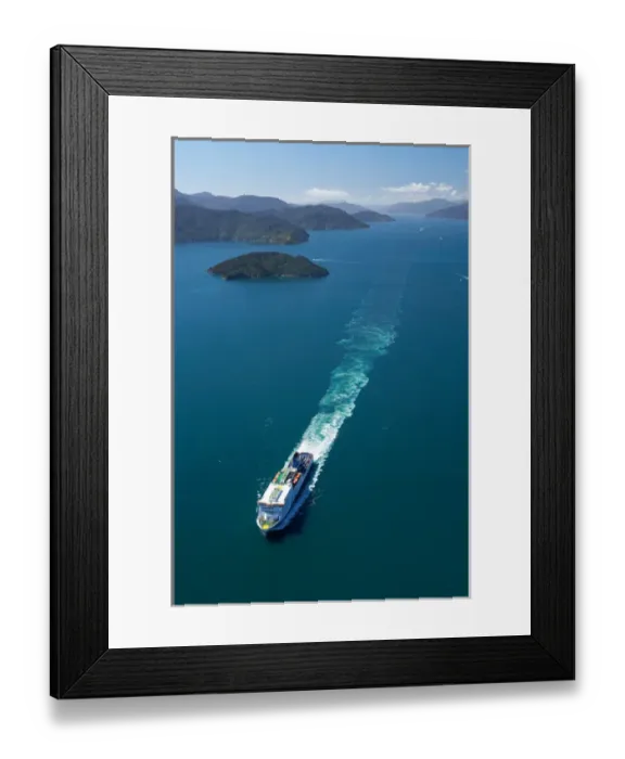 Framed Print : Cook Strait Ferry Kaitaki, Queen Charlotte Sound, Marlborough Sounds, South Island Framed Print : Cook Strait Ferry Kaitaki, Queen Charlotte Sound, Marlborough Sounds, South Island