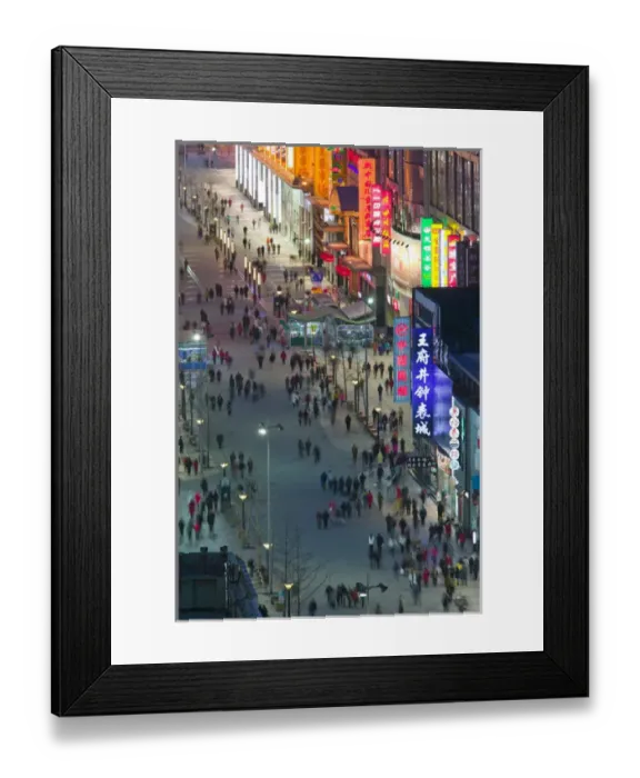 Framed Print : CHINA, Beijing, Dongcheng District. Wangfujing Shopping Street (Beijings Premier