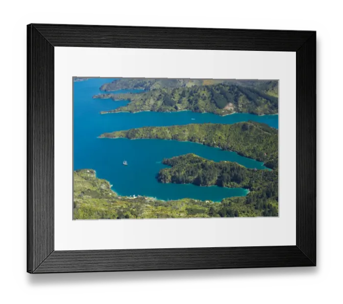 Framed Print : Double Cove and Lochmara Bay (top), Marlborough Sounds, South Island, New Zealand Framed Print : Double Cove and Lochmara Bay (top), Marlborough Sounds, South Island, New Zealand