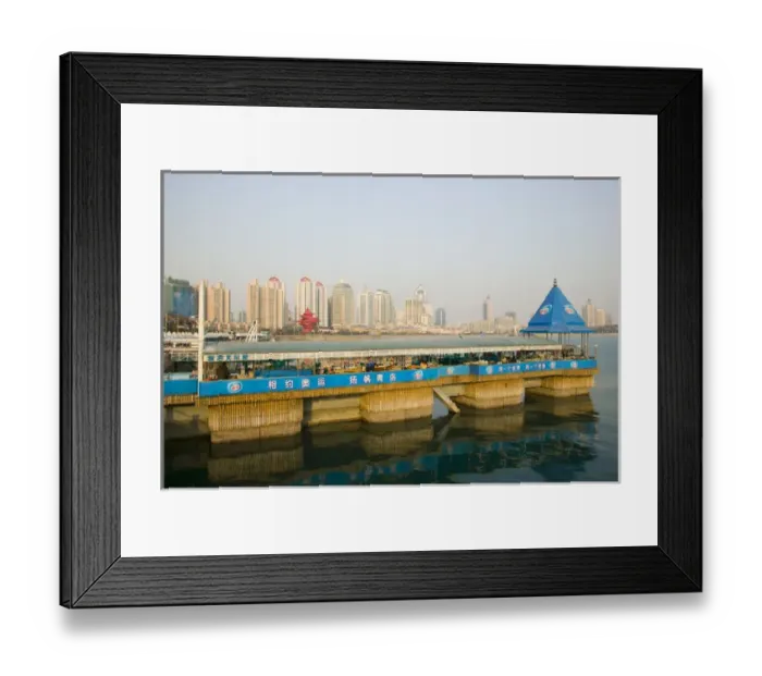 Framed Print : CHINA, Shandong Province, Qingdao. Qingdao New Town- Tourist Pier on the Qingdao Framed Print : CHINA, Shandong Province, Qingdao. Qingdao New Town- Tourist Pier on the Qingdao