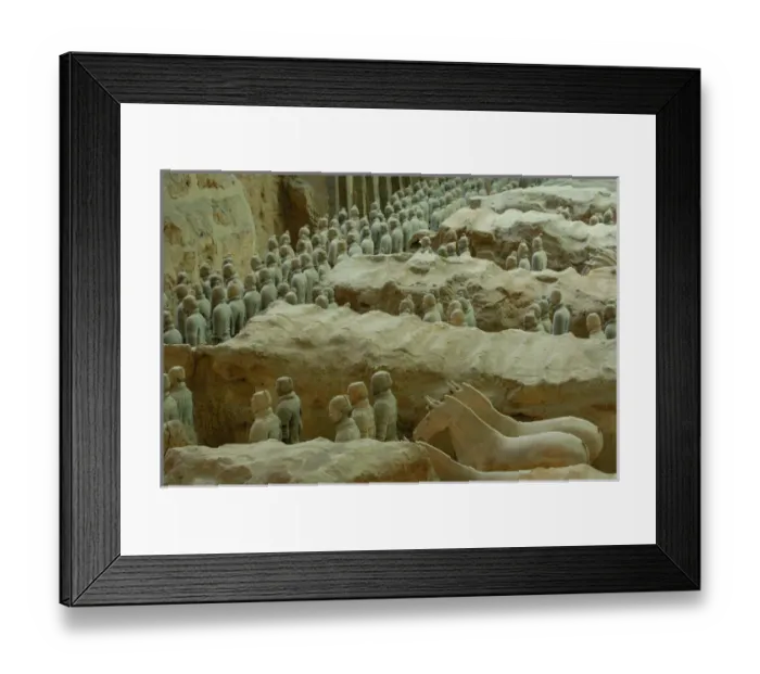Framed Print : Terra Cotta Warriors and Horses Dig. Pit number one. Xi an, Shaanxi Province. CHINA