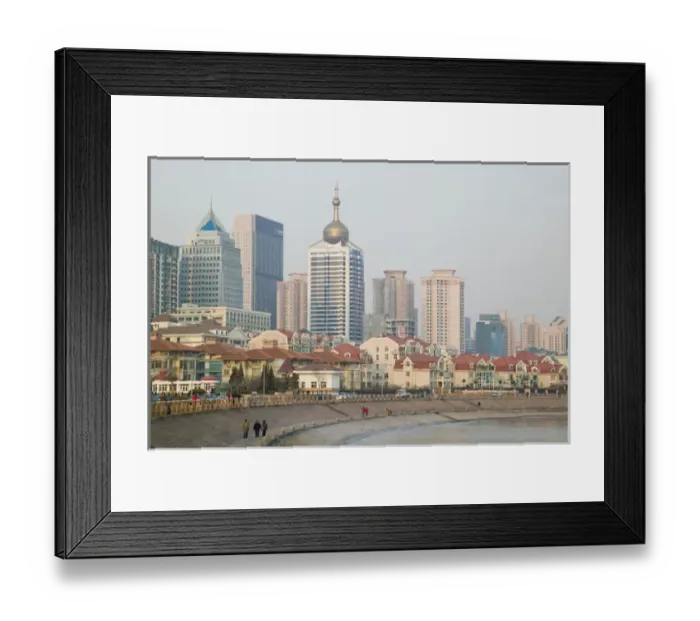 Framed Print : CHINA, Shandong Province, Qingdao. Qingdao New Town- New Town view from the Qingdao Framed Print : CHINA, Shandong Province, Qingdao. Qingdao New Town- New Town view from the Qingdao