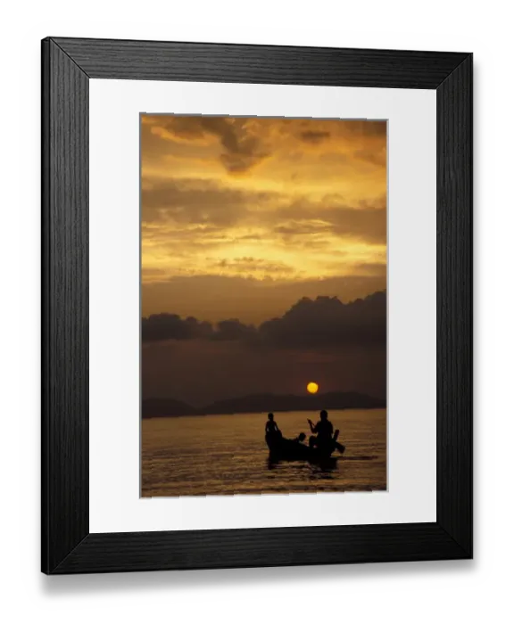 Framed Print : Asia, Thailand, Phang Nga Bay. Father and boys rowing at sunset near Hat Khlang Muang Framed Print : Asia, Thailand, Phang Nga Bay. Father and boys rowing at sunset near Hat Khlang Muang