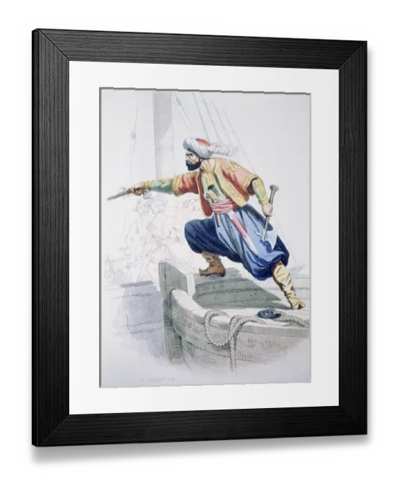 Framed Print : Dragut Reis, corsair warrior who was lieutenant of Barbarossa, d. 1565 Framed Print : Dragut Reis, corsair warrior who was lieutenant of Barbarossa, d. 1565