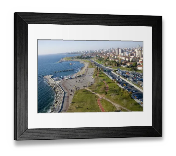 Framed Print : Aerial view of Caddebostan - Bostanci coastline, southeast of Istanbul, Turkey Framed Print : Aerial view of Caddebostan - Bostanci coastline, southeast of Istanbul, Turkey