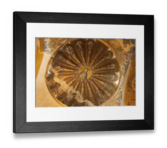 Framed Print : Mosaic on the north dome of the inner narthex at Chora Museum, depicting Virgin Mary