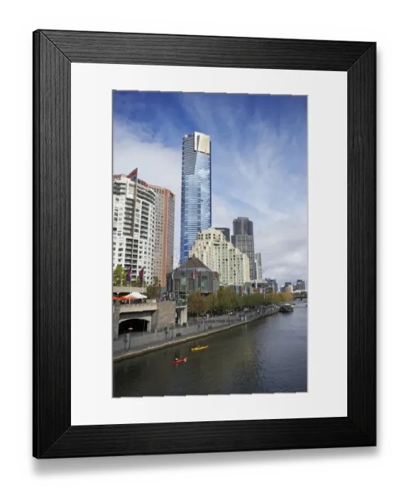 Framed Print : Australia, Victoria, Melbourne, Yarra River, Southbank and Eureka Tower