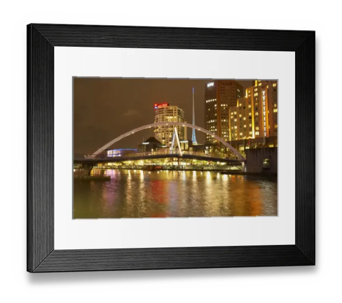 Framed Print : Australia, Victoria, Melbourne, Yarra Footbridge and Yarra River Framed Print : Australia, Victoria, Melbourne, Yarra Footbridge and Yarra River