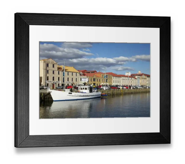 Framed Print : Fishing Boat, Victoria Dock, and Historic Buildings, Hunter Street, Hobart, Tasmania