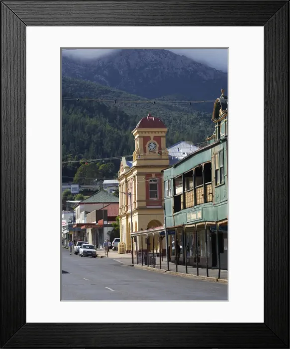 Framed Print : Hunters Hotel and Post Office, Queenstown, Western Tasmania, Australia
