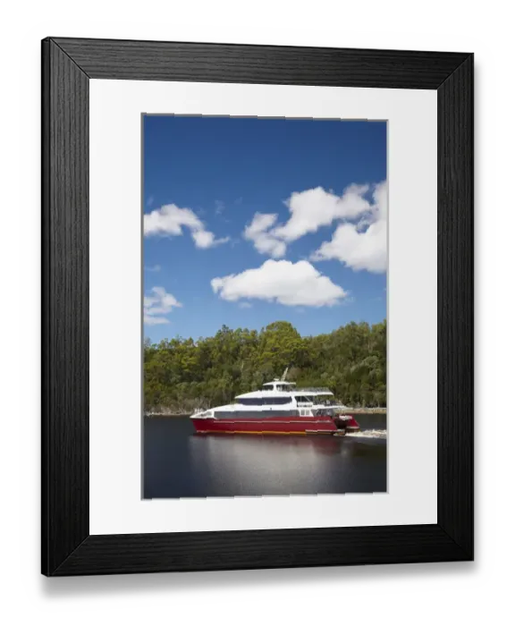 Framed Print : World Heritage Cruises Boat, Gordon River, Franklin - Gordon Wild Rivers National Park Framed Print : World Heritage Cruises Boat, Gordon River, Franklin - Gordon Wild Rivers National Park