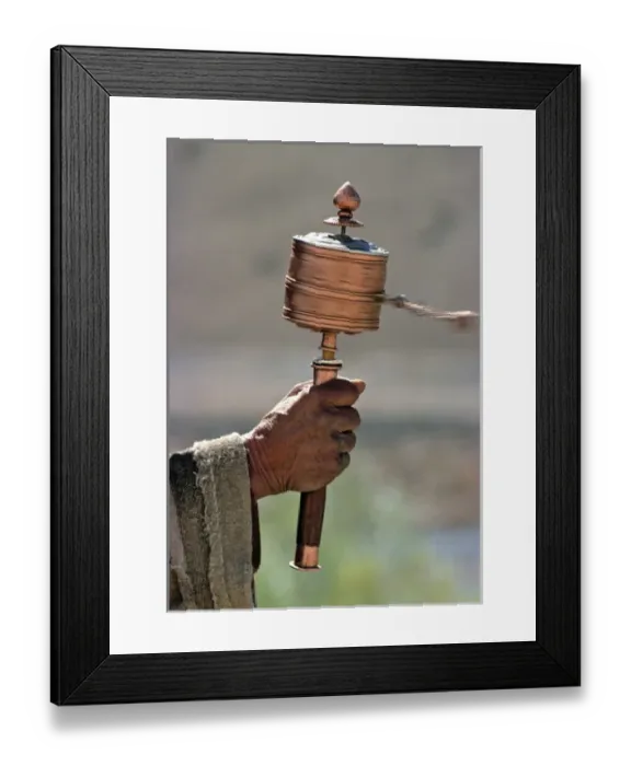 Framed Print : Asia, India, Ladakh, Mulbeck. Prayer wheels send prayers to heaven in Mulbeck in Framed Print : Asia, India, Ladakh, Mulbeck. Prayer wheels send prayers to heaven in Mulbeck in
