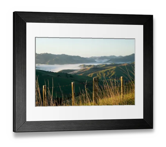 Framed Print : Misty Farmland near Martinborough, Wairarapa, North Island, New Zealand Framed Print : Misty Farmland near Martinborough, Wairarapa, North Island, New Zealand
