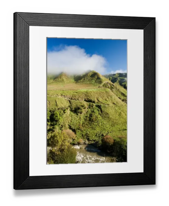Framed Print : Farmland by Mangawhero River, Wanganui - Raetihi Road, near Wanganui, North Island Framed Print : Farmland by Mangawhero River, Wanganui - Raetihi Road, near Wanganui, North Island