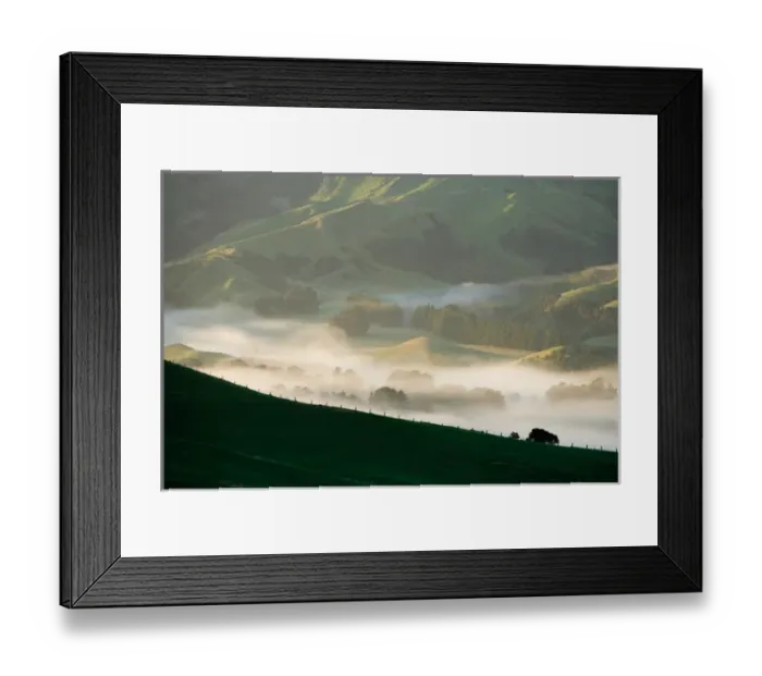Framed Print : Misty Farmland near Martinborough, Wairarapa, North Island, New Zealand Framed Print : Misty Farmland near Martinborough, Wairarapa, North Island, New Zealand