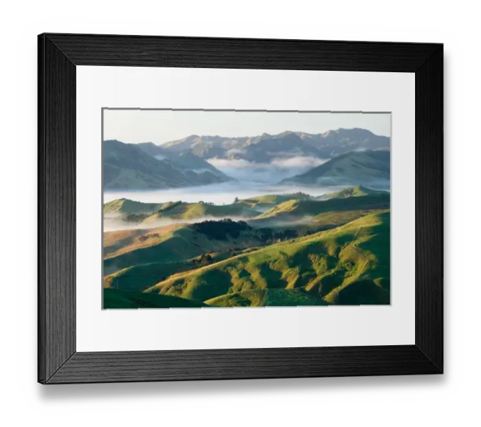 Framed Print : Misty Farmland near Martinborough, Wairarapa, North Island, New Zealand Framed Print : Misty Farmland near Martinborough, Wairarapa, North Island, New Zealand