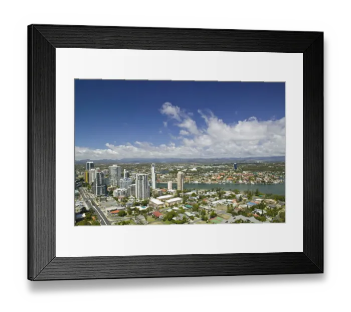 Framed Print : AUSTRALIA, Queensland, Gold Coast, Surfers Paradise. High Overhead View of Surfer s Framed Print : AUSTRALIA, Queensland, Gold Coast, Surfers Paradise. High Overhead View of Surfer s