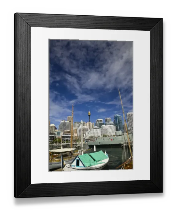 Framed Print : AUSTRALIA, New South Wales (NSW), Sydney. City Skyline from Darling Harbour Framed Print : AUSTRALIA, New South Wales (NSW), Sydney. City Skyline from Darling Harbour