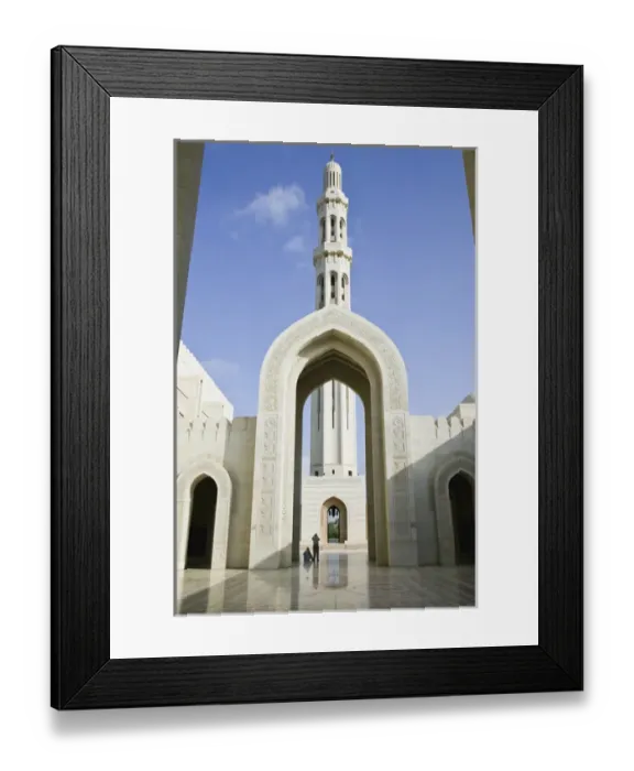Framed Print : Oman, Muscat, Al-Ghubrah. Grand Mosque-Minaret View Framed Print : Oman, Muscat, Al-Ghubrah. Grand Mosque-Minaret View