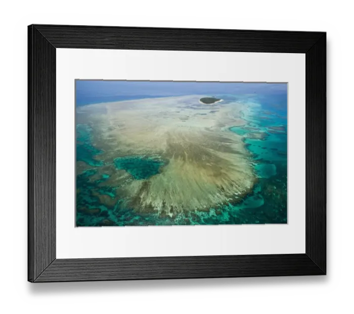 Framed Print : AUSTRALIA, Queensland, North Coast, Cairns Area. The Great Barrier Reef- Aerial View Framed Print : AUSTRALIA, Queensland, North Coast, Cairns Area. The Great Barrier Reef- Aerial View