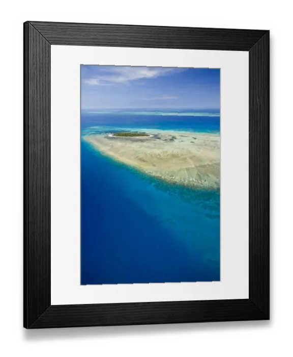 Framed Print : AUSTRALIA, Queensland, North Coast, Cairns Area. The Great Barrier Reef- Aerial View Framed Print : AUSTRALIA, Queensland, North Coast, Cairns Area. The Great Barrier Reef- Aerial View
