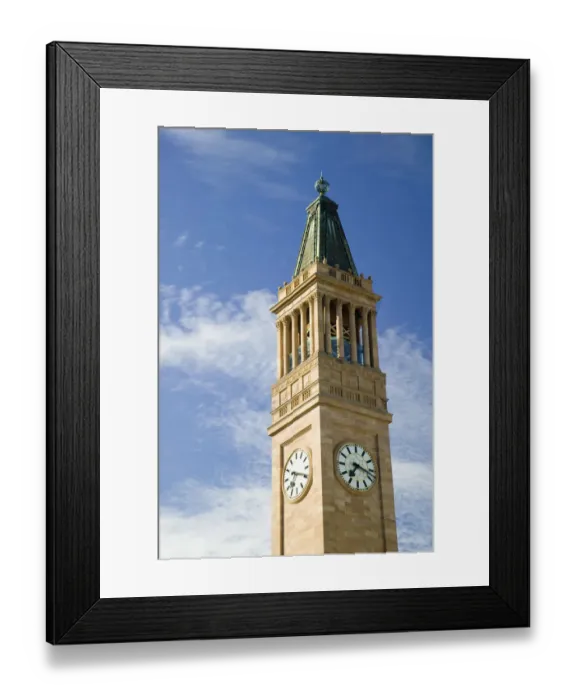 Framed Print : AUSTRALIA, Queensland, Brisbane. Morning View of Brisbane City Hall
