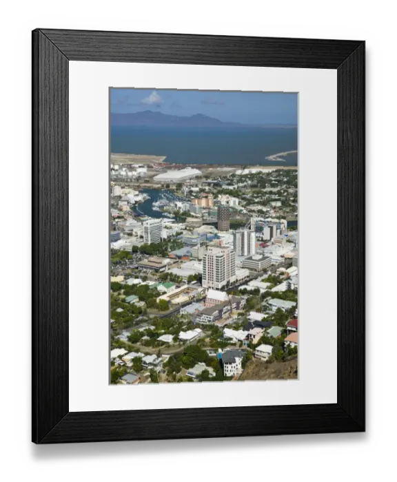 Framed Print : AUSTRALIA, Queensland, North Coast, Townsville. Castle Hill - View of Central Townsville Framed Print : AUSTRALIA, Queensland, North Coast, Townsville. Castle Hill - View of Central Townsville