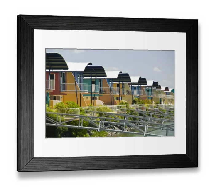 Framed Print : AUSTRALIA, Queensland, Capricorn Coast, Yeppoon. Bungalows at Keppel Bay Marina Framed Print : AUSTRALIA, Queensland, Capricorn Coast, Yeppoon. Bungalows at Keppel Bay Marina