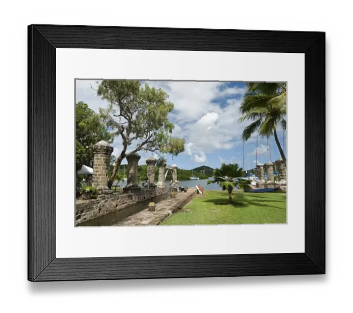 Framed Print : Boat house and sail loft pillars, Nelson Dockyard, Antigua, West Indies, Caribbean Framed Print : Boat house and sail loft pillars, Nelson Dockyard, Antigua, West Indies, Caribbean