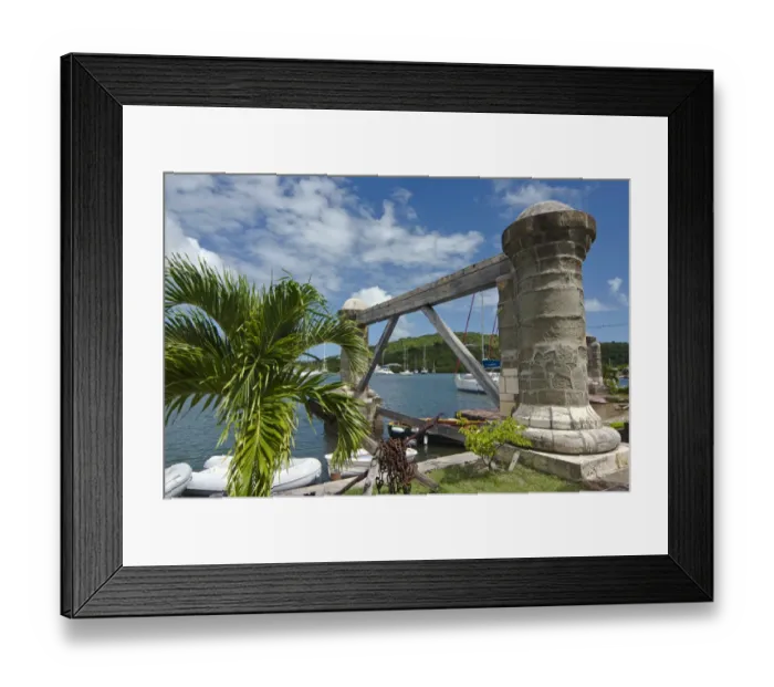 Framed Print : Boat house and sail loft pillars, Nelson Dockyard, Antigua, West Indies, Caribbean Framed Print : Boat house and sail loft pillars, Nelson Dockyard, Antigua, West Indies, Caribbean