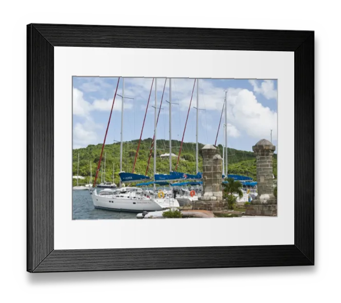 Framed Print : Boat house and sail loft pillars, Nelson Dockyard, Antigua, West Indies, Caribbean Framed Print : Boat house and sail loft pillars, Nelson Dockyard, Antigua, West Indies, Caribbean