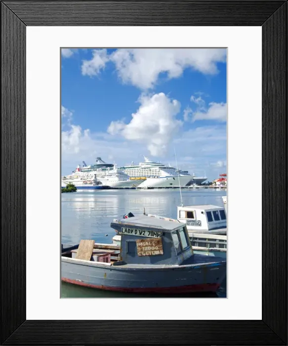 Framed Print : Port Area, St. Johns, Antigua, West Indies, Caribbean, Central America Framed Print : Port Area, St. Johns, Antigua, West Indies, Caribbean, Central America