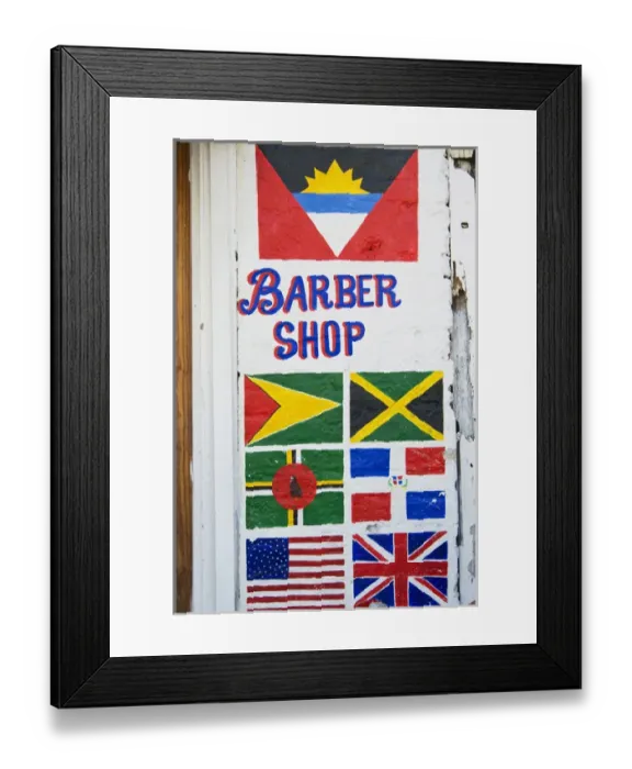 Framed Print : Barber Shop Sign, Old City, St. Johns, Antigua, West Indies, Caribbean, Central Framed Print : Barber Shop Sign, Old City, St. Johns, Antigua, West Indies, Caribbean, Central